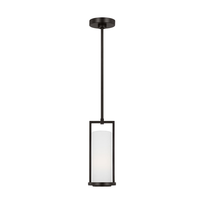 Luminaire suspendu cylindrique à 1 lumière Tuomo, Fer vieilli, H 12,5 po x l 5,13 po x P 5,13 po