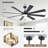 72" 8-Blade Large Ceiling Fans Modern Farmhouse Indoor With Lights And Remote-1082696115