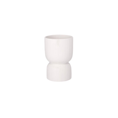 Vase en céramique blanc brillant