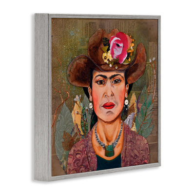 Howdy Frida Cowgirl, art de la giclée encadrée, design par Stacy Gresell