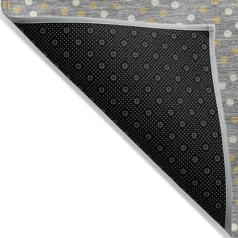 Tapis intérieur lavable à pois gris 8 pi x 10 pi