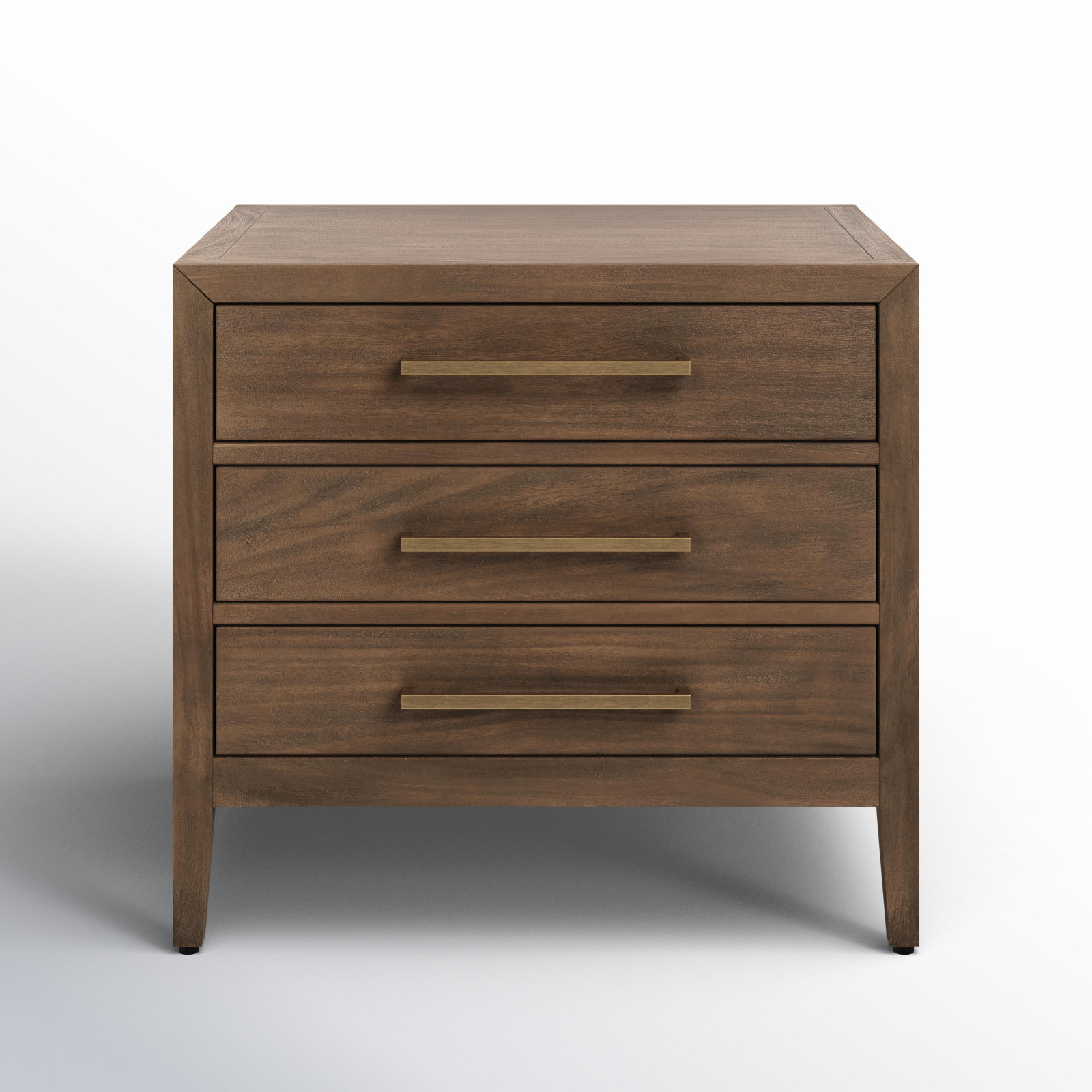 Pama 3-Drawer Mahogany Nightstand, Brown