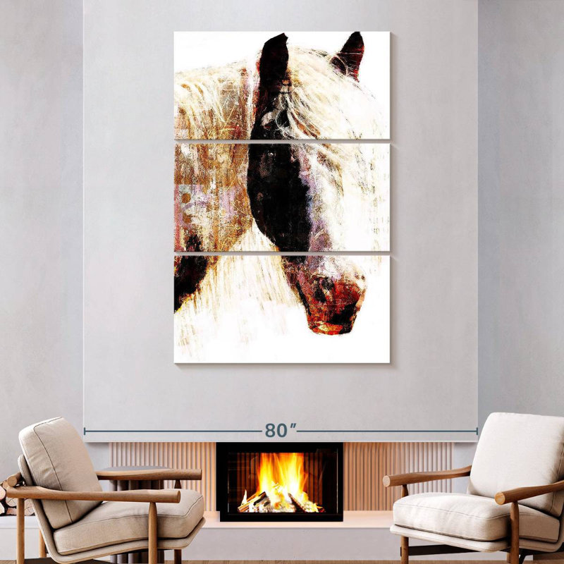 Brampt Painted Horse Head, 74" H x 48" W