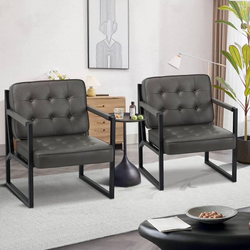 Fauteuil d'appoint Modern, Similicuir gris