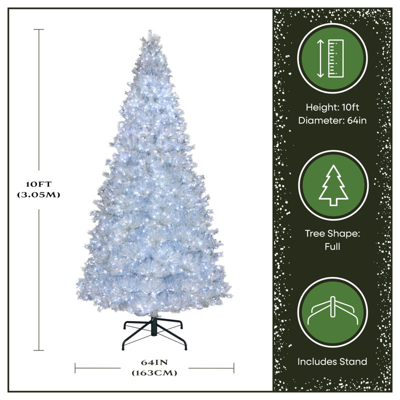 Clear Pine Christmas Tree with LED Lights, 120" x 64"