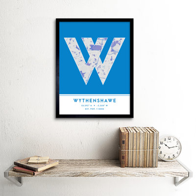 Wythenshawe City Map Wythenshawe Blue by Wee Blue Coo - Single Picture Frame Typography