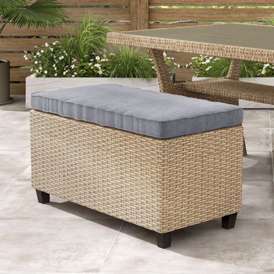 Manleen Wicker Outdoor Bench by Red Barrel Studio