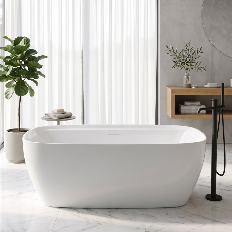Baignoire autoportante en acrylique Pensen, L 59 po x l 31,5 po x H 22,83 po