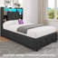 Ottoman Bed Frame with Charging Station and LED Lights, Upholstered Storage Beds with Lift-Up Underbed Storage, Easy Operation-2039192378