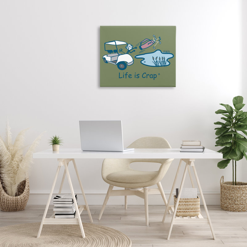 «Throwing Golf Club», art mural sur toile par LIC, H 24 po x l 30 po