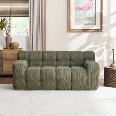 65'' Upholstered Tufted Loveseat compression Sofa