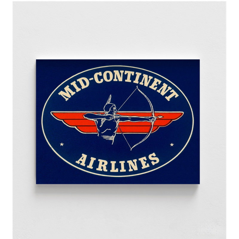 «Mid-Continent» par Retrotravel, impression d'affiche rétro bleu marine, idée de cadeau de retraite de pilote, cadeau d'agent de bord