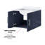 Meuble-lavabo 24 po x 22 po bleu marine avec comptoir en quartz blanc, miroir 18 po et robinet inclus