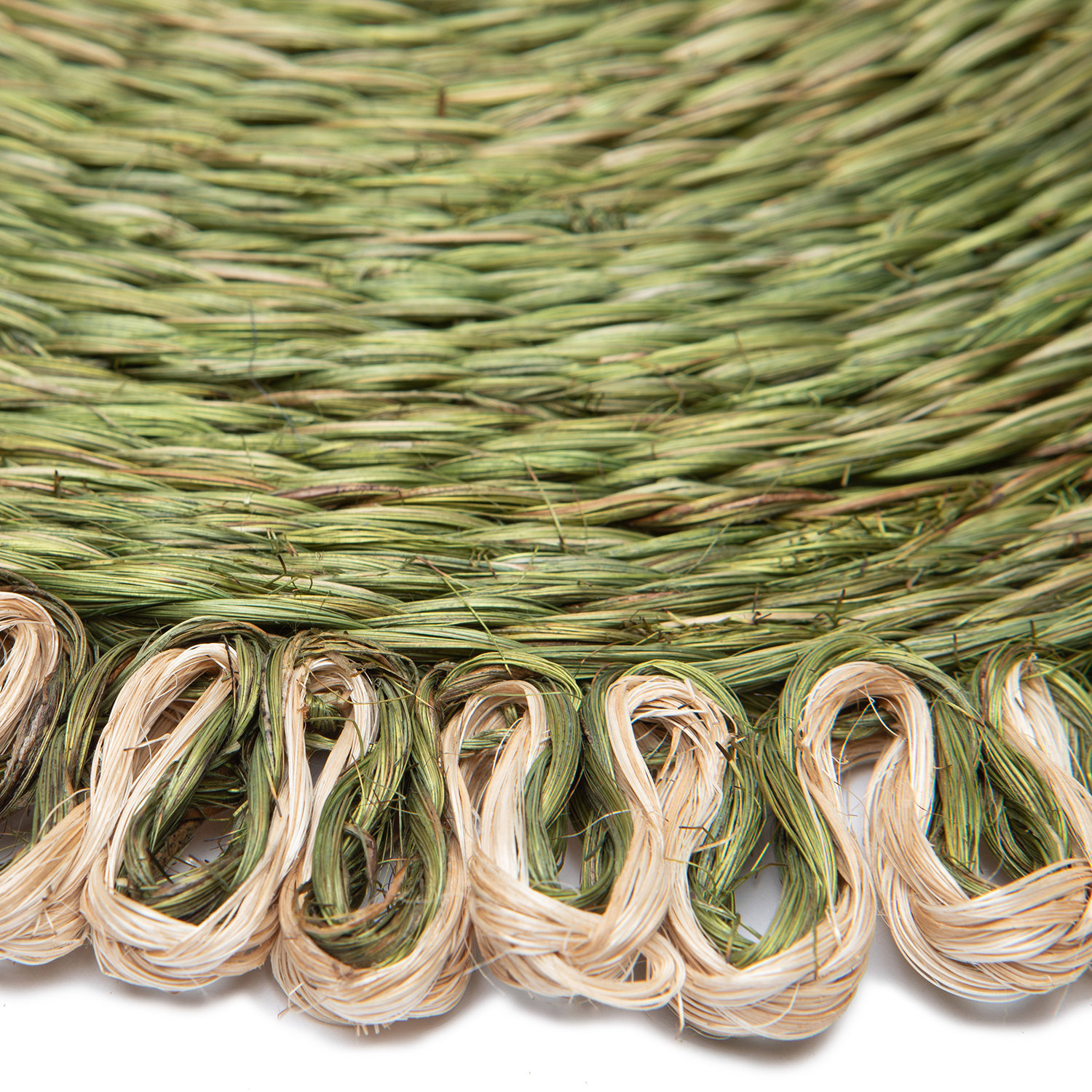 Amaretto Abaca Placemat, Olive Green/Natural