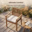 Ensemble de 2 chaises de patio d'extérieur robustes en bois d'acacia avec coussins imperméables pour balcon de jardin
