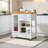 Modern Kitchen Island Cart with Locking Wheels, White Finish, Walnut Wood Top & Storage Drawers – 31”W x 16”D x 33”H