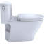 Toilette allongée une pièce à hauteur universelle 1,28 GPF TOTO® Nexus® avec CEFIONTECT® et siège SS124 SoftClose, prêt pour WASHLET® +, blanc coton-48006146
