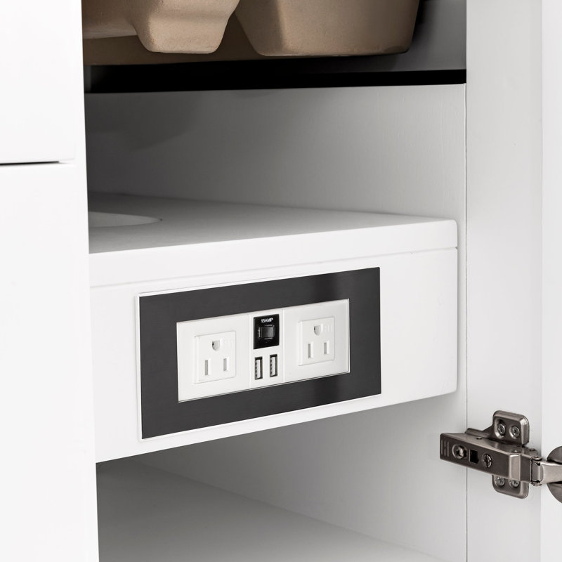 Breckenridge 72'' W Double Bathroom Vanity Base, Bright White