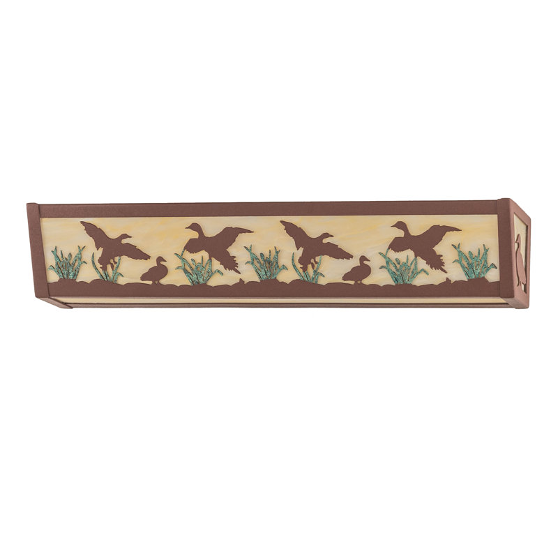 Rustic Lodge 4 - Light Bath Bar, Rust/Green, Beige, E26/Medium (Standard)