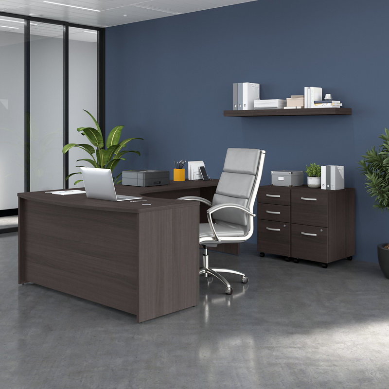 Studio C 59'' Right Handed Desk, Storm Gray