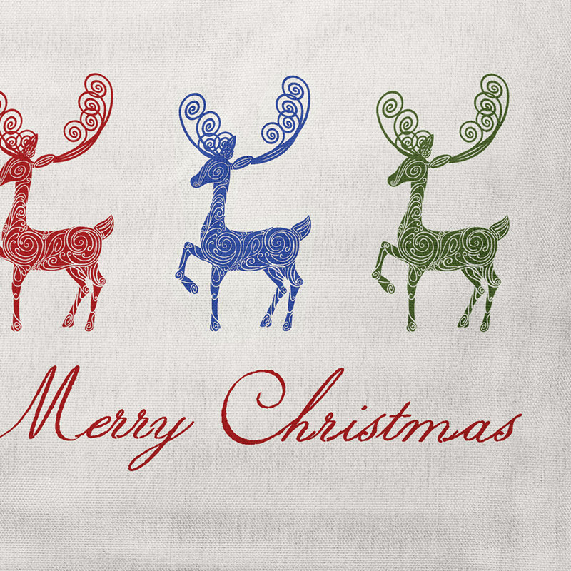 Merry Christmas Reindeer_Sq, Multi / Gras, Non, 18 po x 18 po