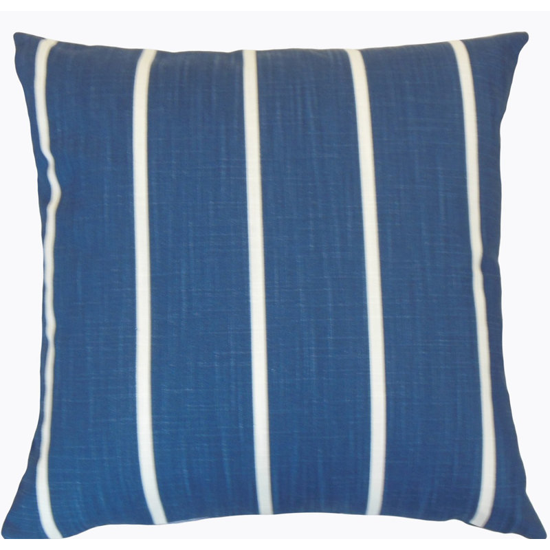 Coussin en coton Simona, Hauteur (18 po) x largeur (18 po), Bleu