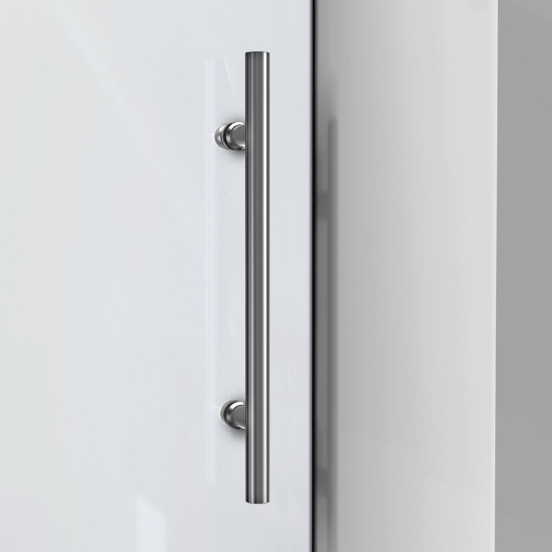 DreamLine Enigma-X 56 - l 60 po x H 76 po porte de douche coulissante sans cadre en acier inoxydable brossé, 60"