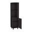 Armoire de coin avec meuble de rangement et porte-bouteilles FM FM MEUBLES Leah. Wengé