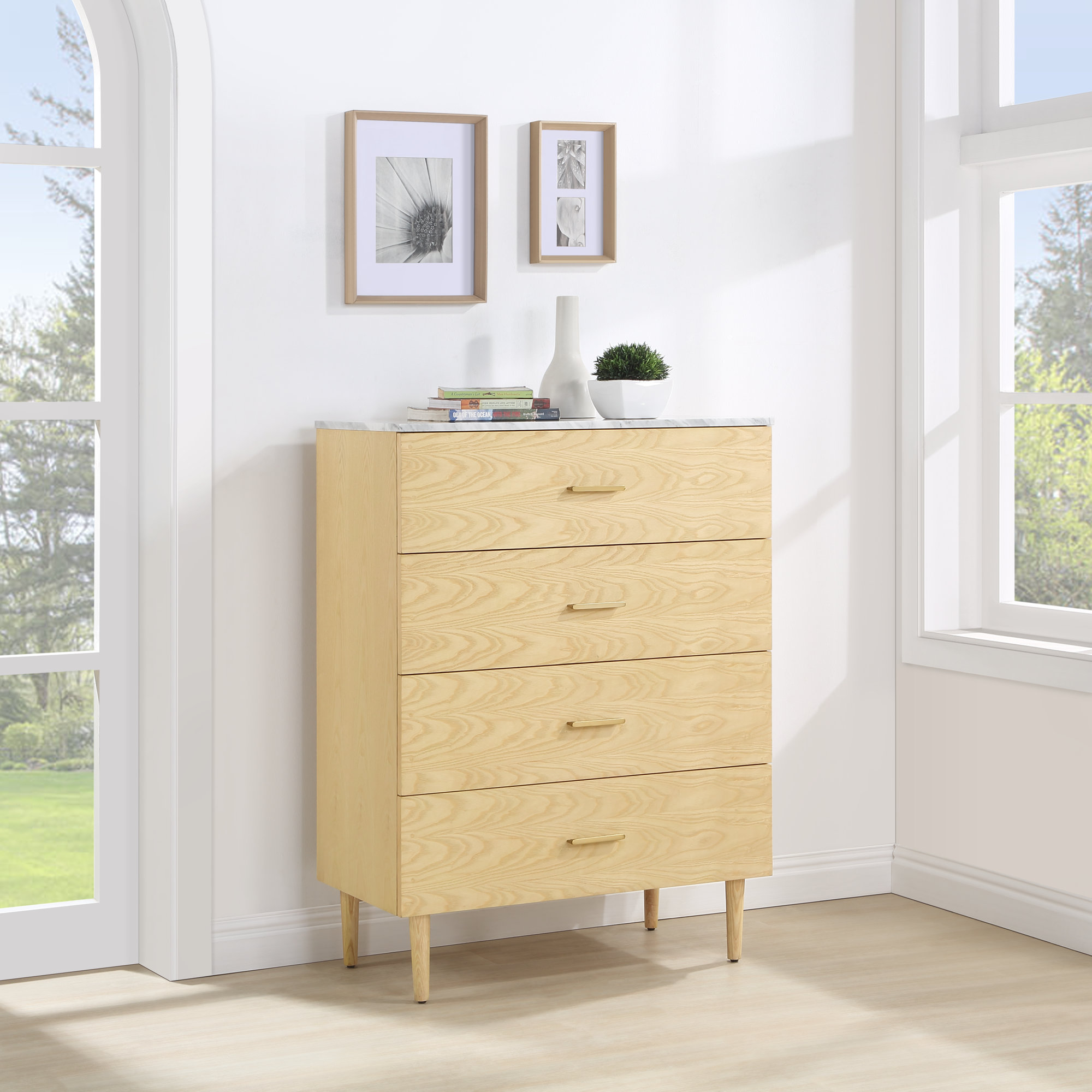 Dondi 4 Drawer 36" W Chest, Natural Ash