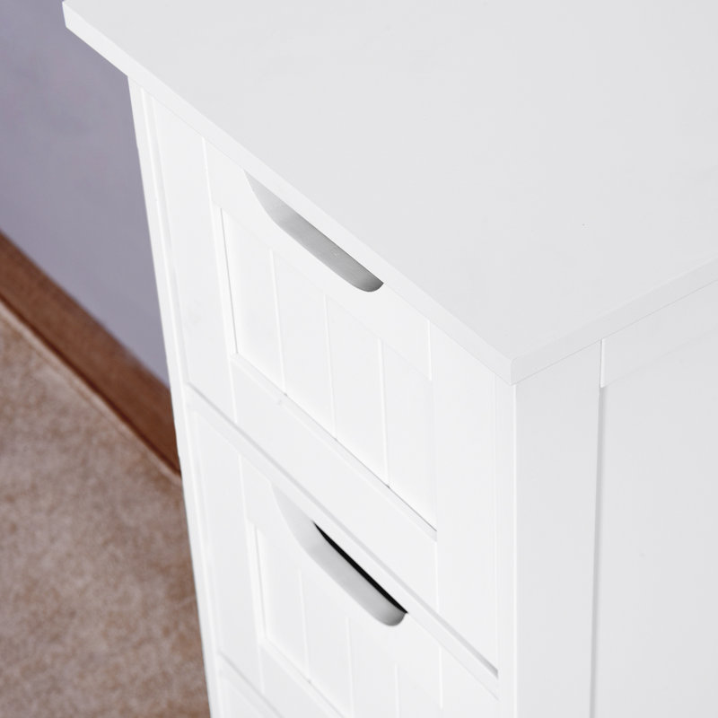 White Bathroom Cabinet With Spacious Drawers To Accommodate Your Needs Chic Storage Smooth Drawer Slides For Easy Access