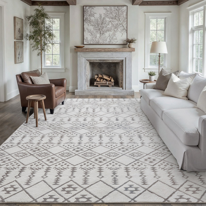 Tapis gris Zephyr, Gris, Rectangulaire 8 pi x 10 pi