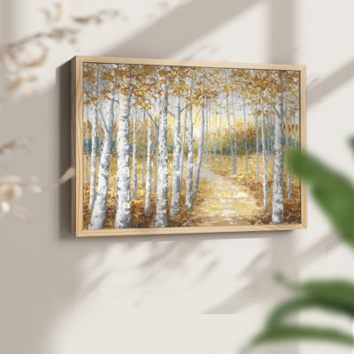 Birch Path I -Framed Print - Restickable