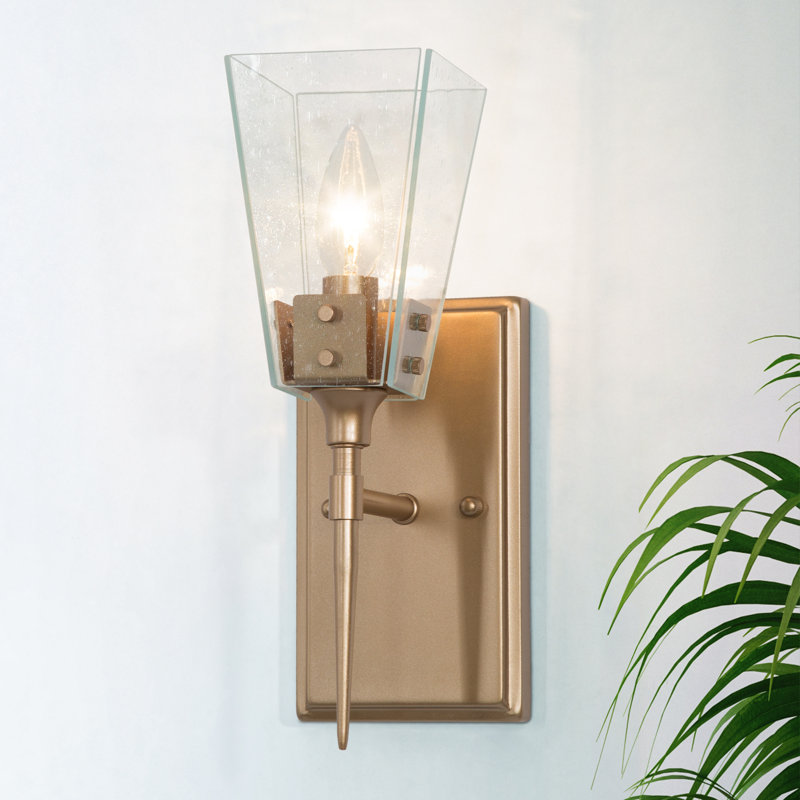 Berus 1-Light Dimmable Brushed Gold Wall Sconce