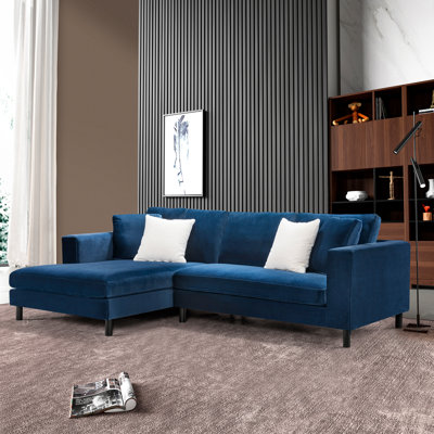 Casyn Velvet Curved Sectional Left Hand Facing
