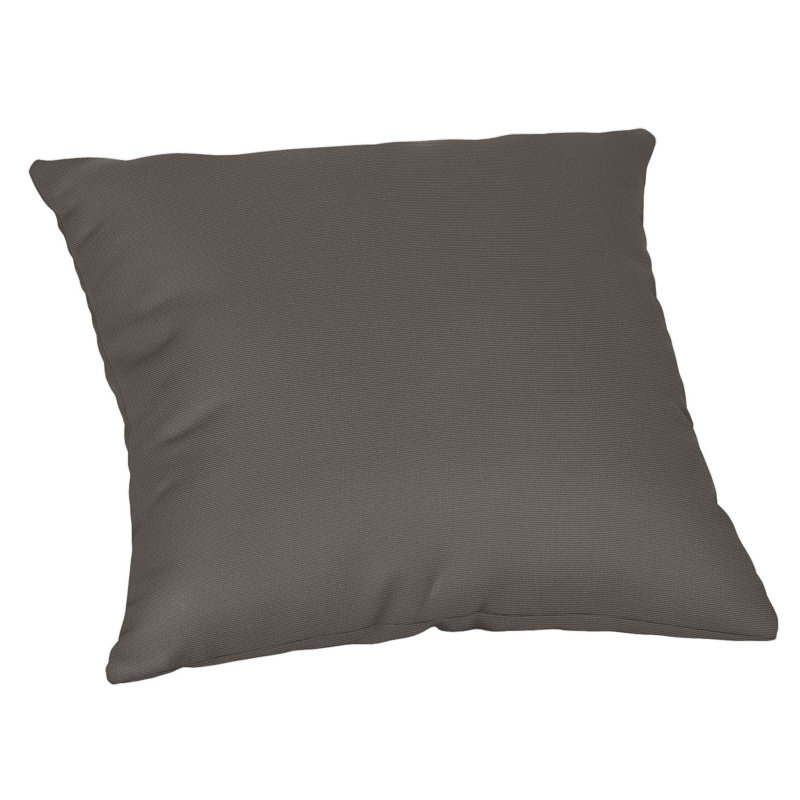 Casual Cushion Solid Sunbrella® Fabric 1-Piece Indoor/Outdoor Square Throw Pillow, 20"W x 20"L, Canvas Coal, 18"H x 18"W