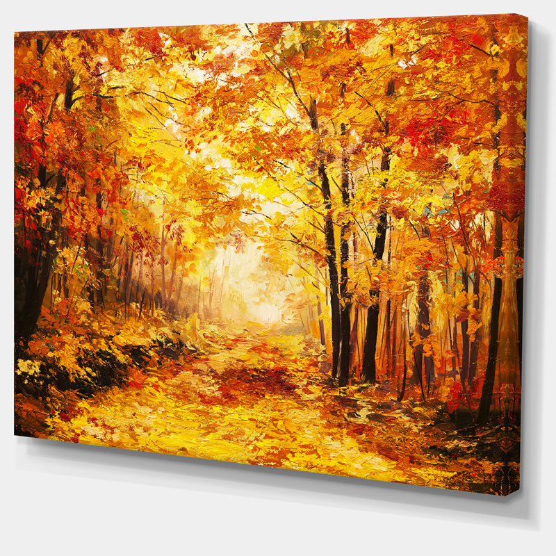 Forêt d'automne - reproduction sur toile tendue, H 8 po x l 12 po