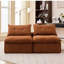 Orange non modulaire, 2 places assises, revêtement en chenille, options de bricolage, avec coussins lombaires et pour le cou - 2 accoudoirs --1184908171