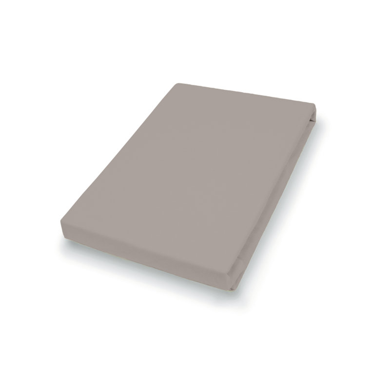 Bourget 100% Cotton Jersey Knit Fitted Sheet, Pebbles, 140-160 x 200 cm