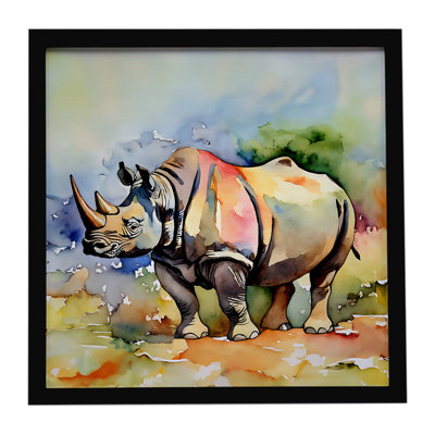 Rhinoceros Framed Metal Print