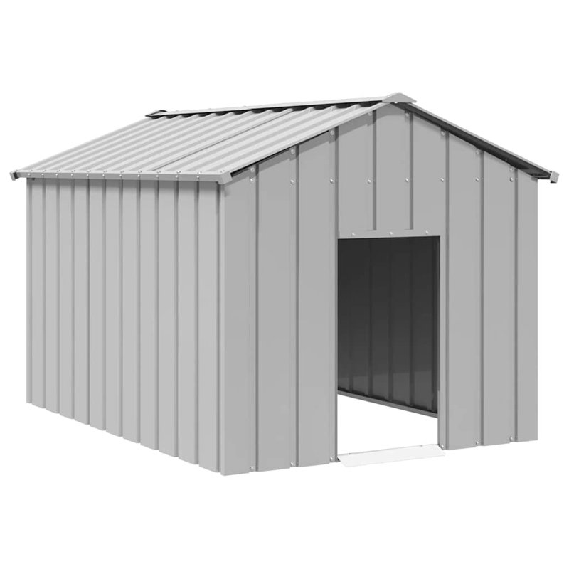 Barys Galvanised Steel Dog House, Grey, 101cm H x 113cm W x 153cm D