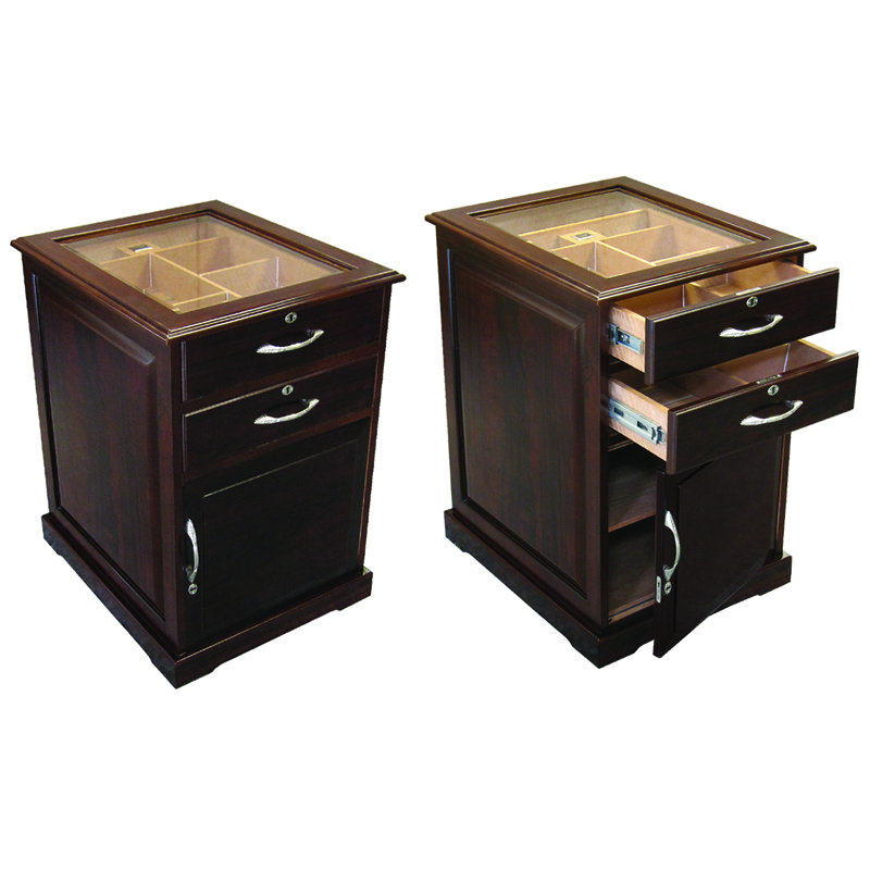 Gold Brass Stainless Steel Cigar Humidor