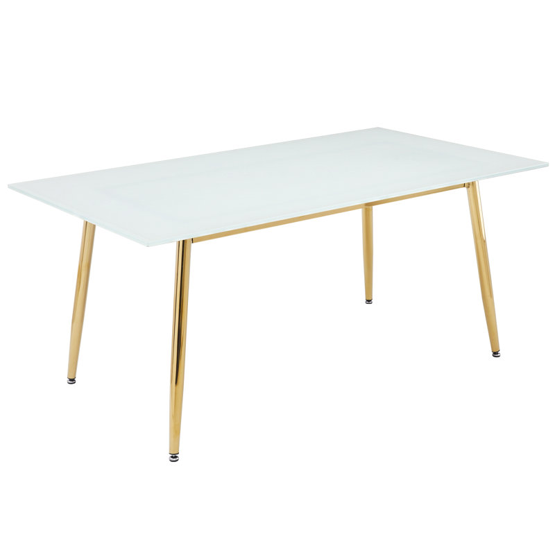 Kyley Rectangular, 29.5"H x 62"L x 35.43"W, White Glass