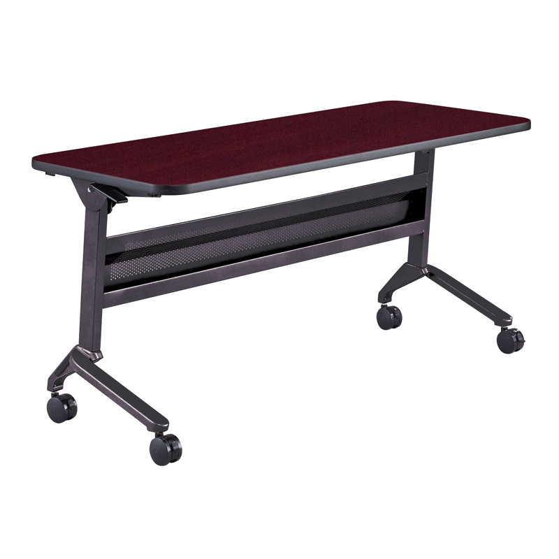 Flip-N-Go Rectangular Training Table, LPL, Regal Mahogany, Black, 29" H x 60" L x 24" W