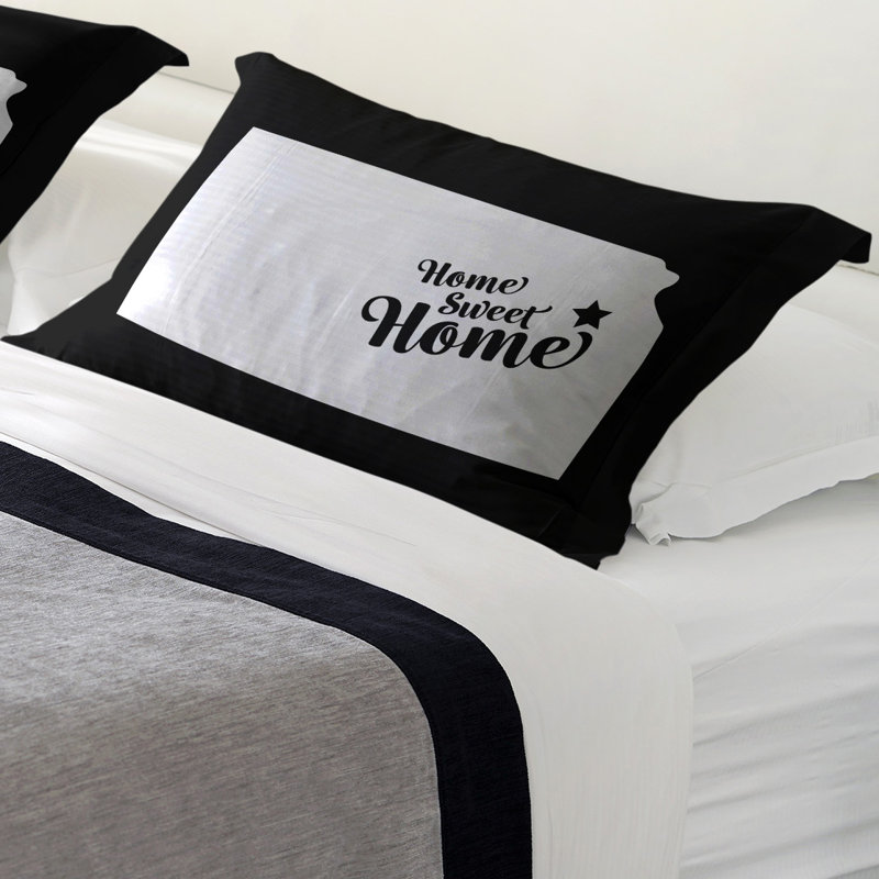 Topeka Polyester Sham Set, Standard/Twin, Microfiber, Black