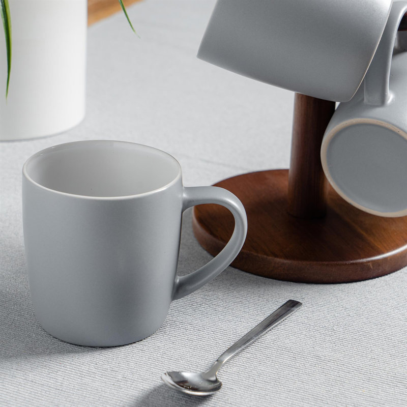 Argon Tableware - Matte Coloured Coffee Mugs, Black/Red/Grey