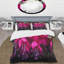 Ensemble de housse de couette en microfibre / polyester Fuschia Vivace Flowers II Bedding-1647834452