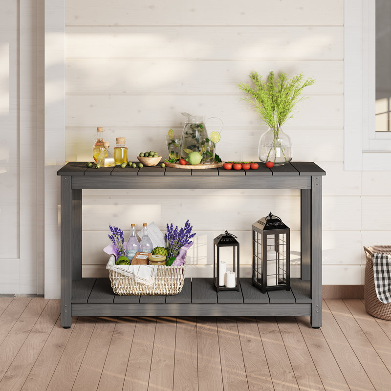 Console rectangulaire d'extérieur toutes saisons, gris, Gris