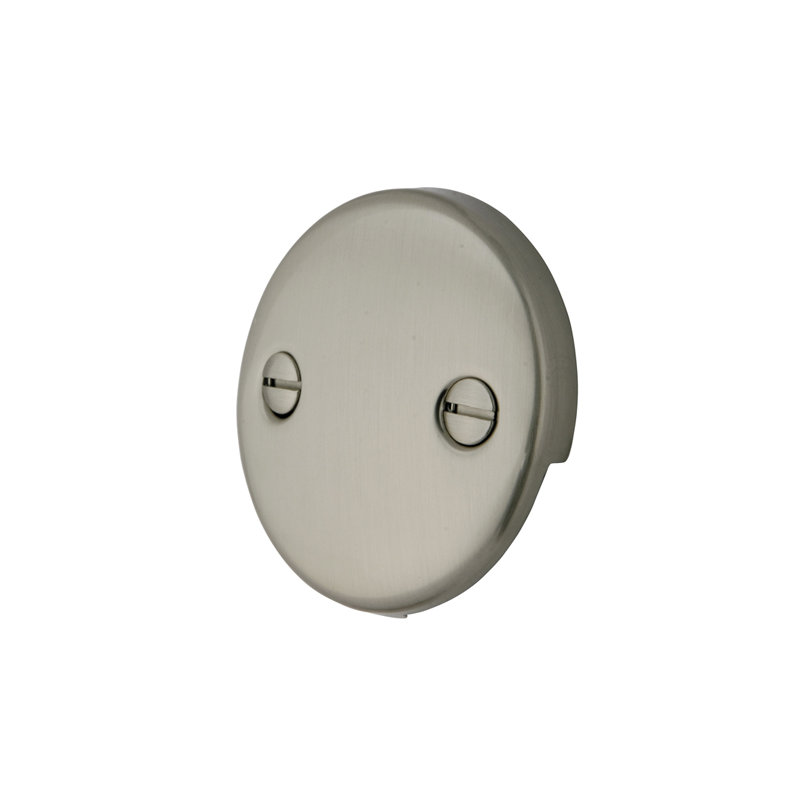 Plaque ronde avec vis 2 trous, Nickel satiné