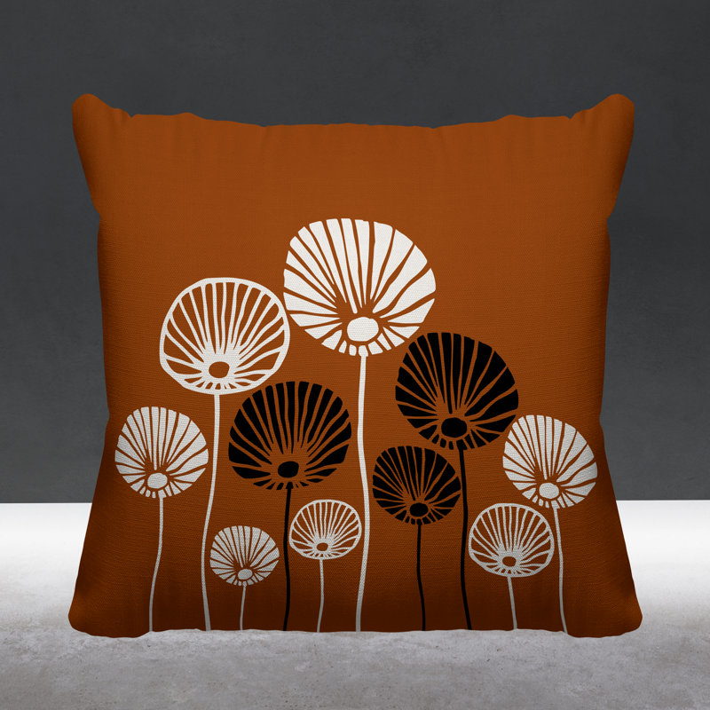 Coussin décoratif intérieur / extérieur Huber, L 19 po x H 19 po, Orange brûlé