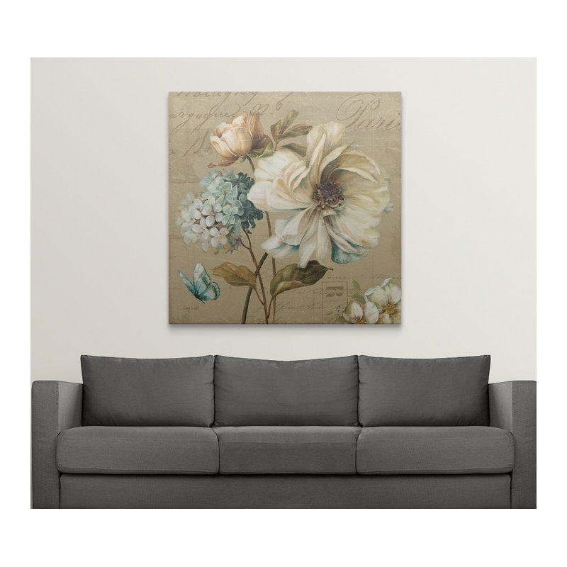 «Marche De Fleurs Blue II», reproduction d'impression, H 16 po x l 16 po x P 1,5 po, Toile